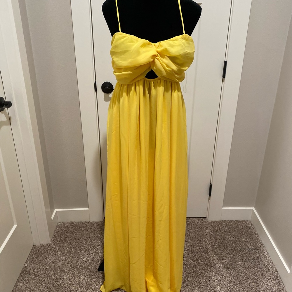 Vanilla Bay Yellow Ruched Dress